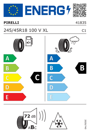 Pneus Pirelli P Zero Winter XL FR 245/45 R18 100V