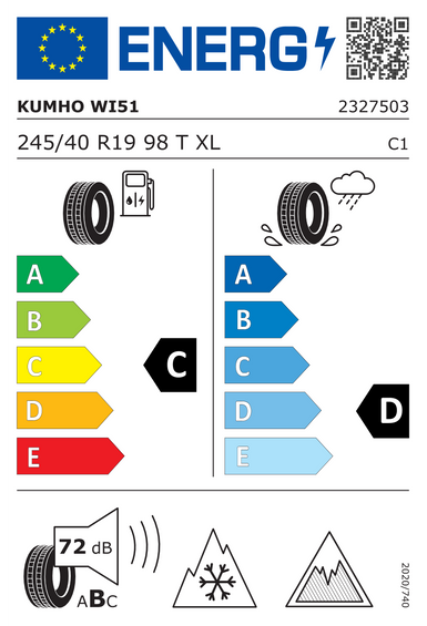 Neumáticos Kumho WinterCraft ice Wi51 245/40 R19 98T