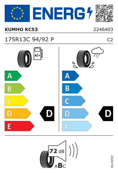 Pneus Kumho PorTran KC53 175/80 R13 94P