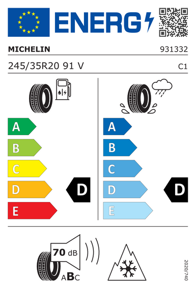 Neumáticos Michelin PILOT ALPIN PA4 N1 GRNX 245/35 R20 91V