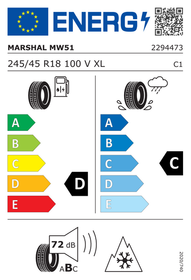 Pneumatiky Marshal MW51 245/45 R18 100V