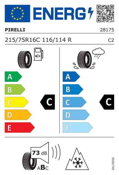 Pneus Pirelli Carrier Winter 215/75 R16 116R