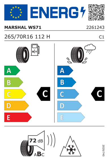 Neumáticos Marshal WS71 265/70 R16 112H
