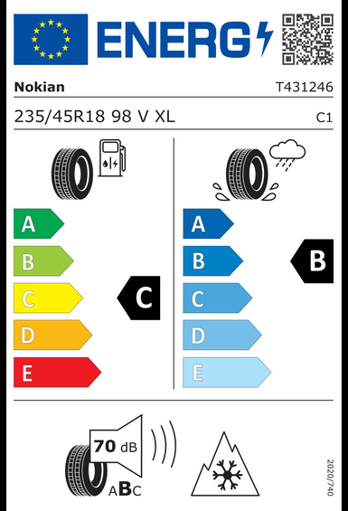 4x RUOTE 18 Invernali MERCEDES C AMG BR206 Nokian 235/45 R18